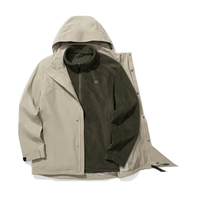 KOLON SPORT 24Nature 3-in-1 Waterproof Windproof Fleece Jacket LHJK2WNT31