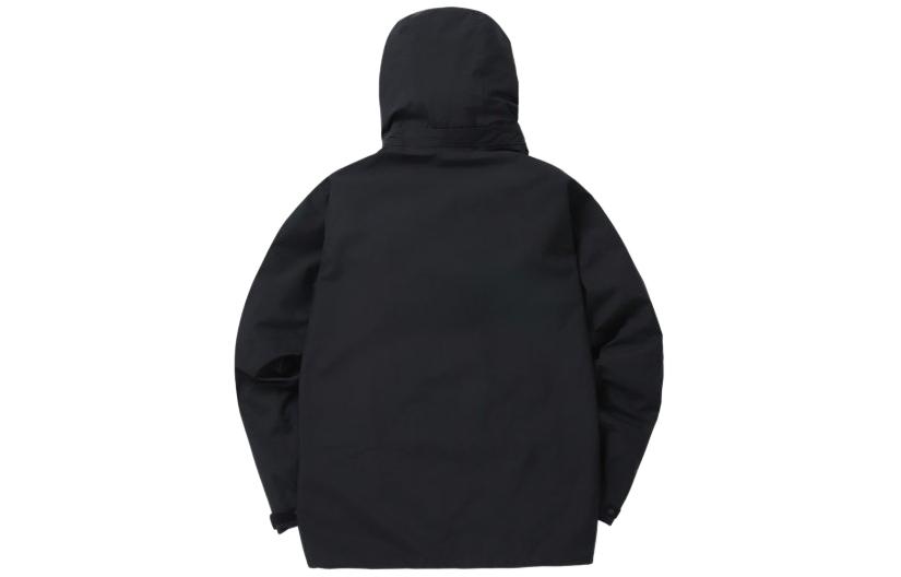 Lookbook 코오롱스포츠 블랙 후드 로고 집업 자켓 V2JGX24121-BLK