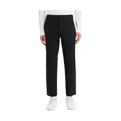 KOLON SPORT Black Mid-Waist Straight Casual Pants with Zipper LHLP4MT505