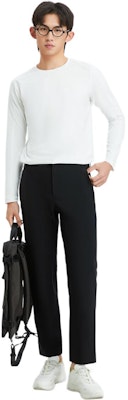KOLON SPORT Seluar Hitam Kasual Mid-Waist Straight dengan Zip LHLP4MT505 Shop KOLON SPORT Seluar Hitam Kasual Mid-Waist Straight dengan Zip LHLP4MT505