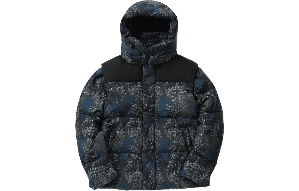 KOLON SPORT  Hooded Oversized Thick Down Jacket in Dark Khaki. TLJDW23615