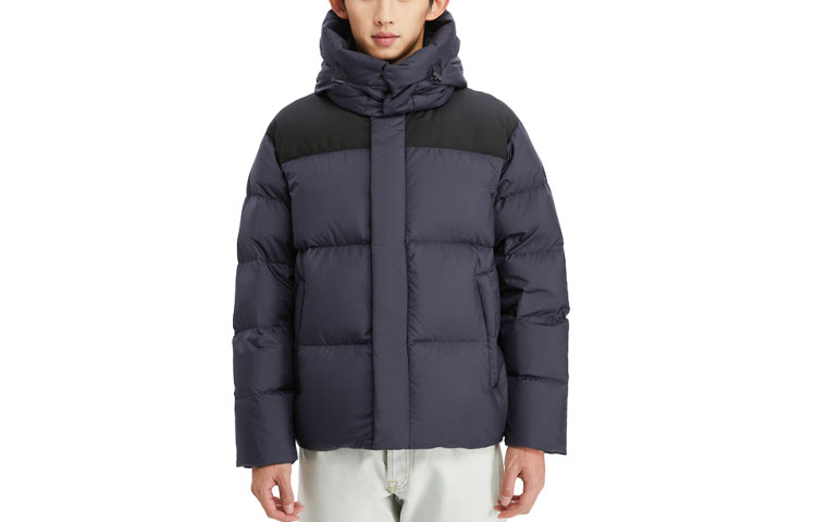 Shop KOLON SPORT 拼接連帽羽絨外套 LHDJ3WTK17