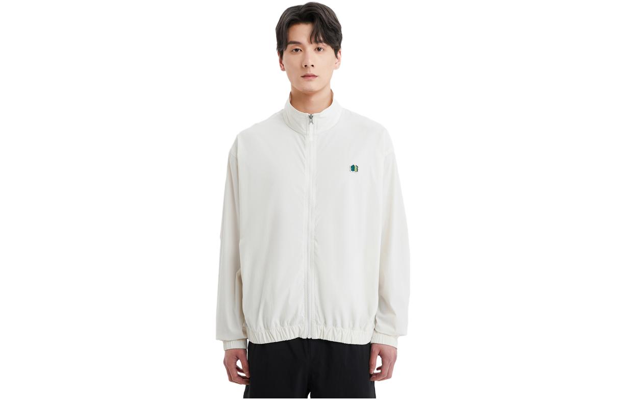 KOLON SPORT Beige Outdoor Zip-Up Jacket with Stand Collar LHJK3MTK79