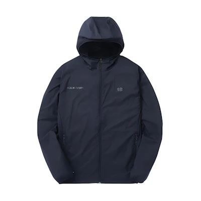 KOLON SPORT Black Letter Print Zip Hoodie Jacket 21JJX23914-CHA