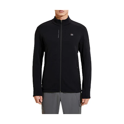 KOLON SPORT Black Solid Color Zip-Up Jacket LHFJ2WN141