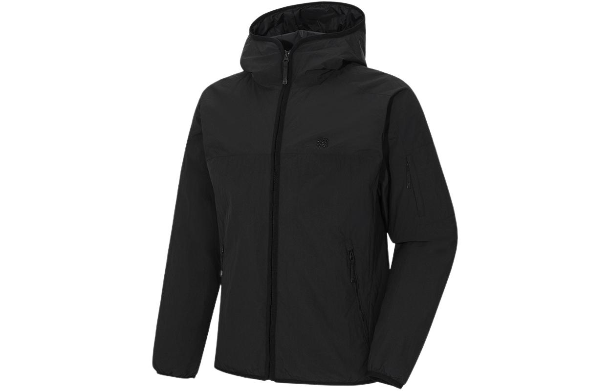 KOLON SPORT Black Urban Outdoor Hoodie Zip-Up Jacket TLJJS22411