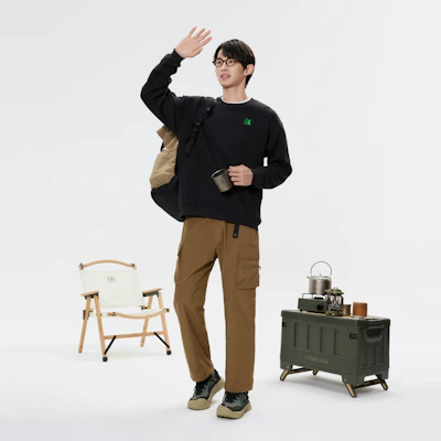 KOLON SPORT 露营男女通用防静电图案圆领卫衣 LUMT4WTT54 6