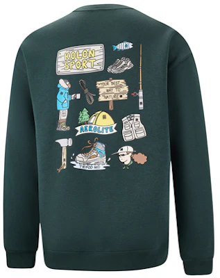 KOLON SPORT 露营男女通用防静电图案圆领卫衣 LUMT4WTT54 9