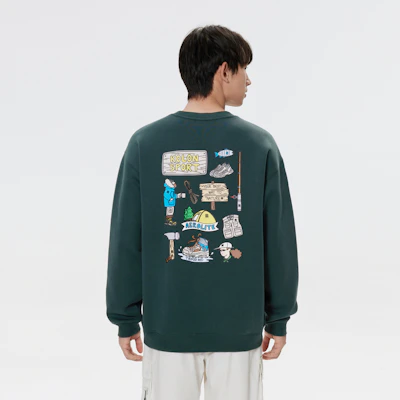 KOLON SPORT 露营男女通用防静电图案圆领卫衣 LUMT4WTT54 13