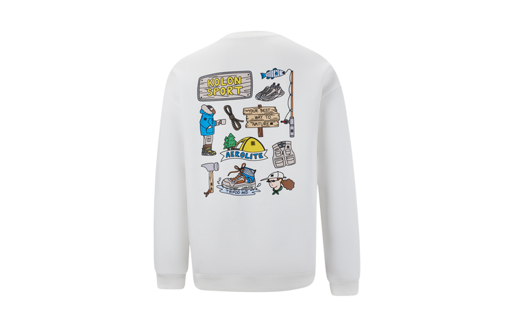 Lookbook KOLON SPORT 露营男女通用防静电图案圆领卫衣 LUMT4WTT54