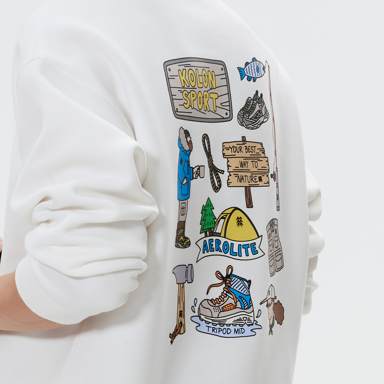 Purchase KOLON SPORT 露营男女通用防静电图案圆领卫衣 LUMT4WTT54