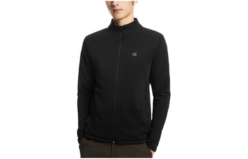 KOLON SPORT Casual Knit Stand Collar Jacket Black LHJK1WNK37V