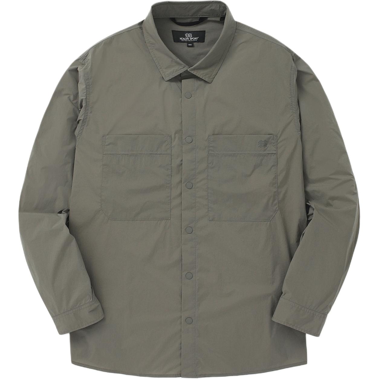 Kolon Sport Dark Gray Long Sleeve Shirt Jacket with Single Button Closure V2SXX24511