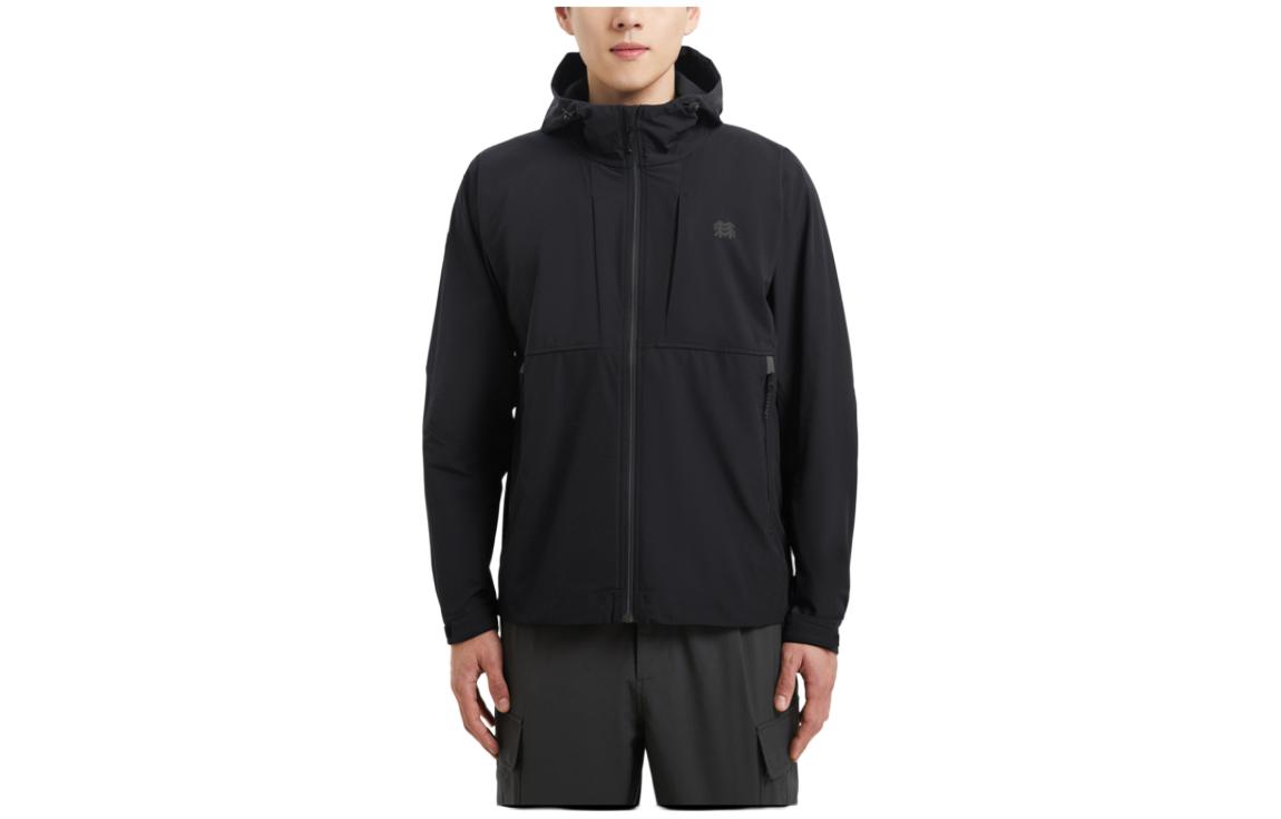 KOLON SPORT EXTREME Black Hooded Stretch Woven Casual Jacket LHJK3WEK53