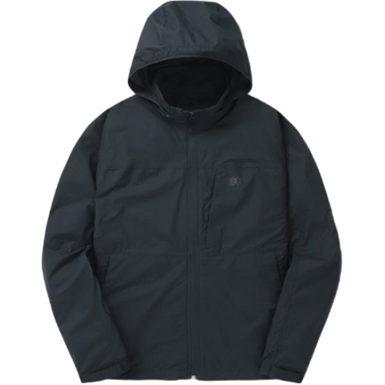 KOLON SPORT Gray Detachable Hood Zip-Up Jacket - Casual Long Sleeve V2JJX24201KGY