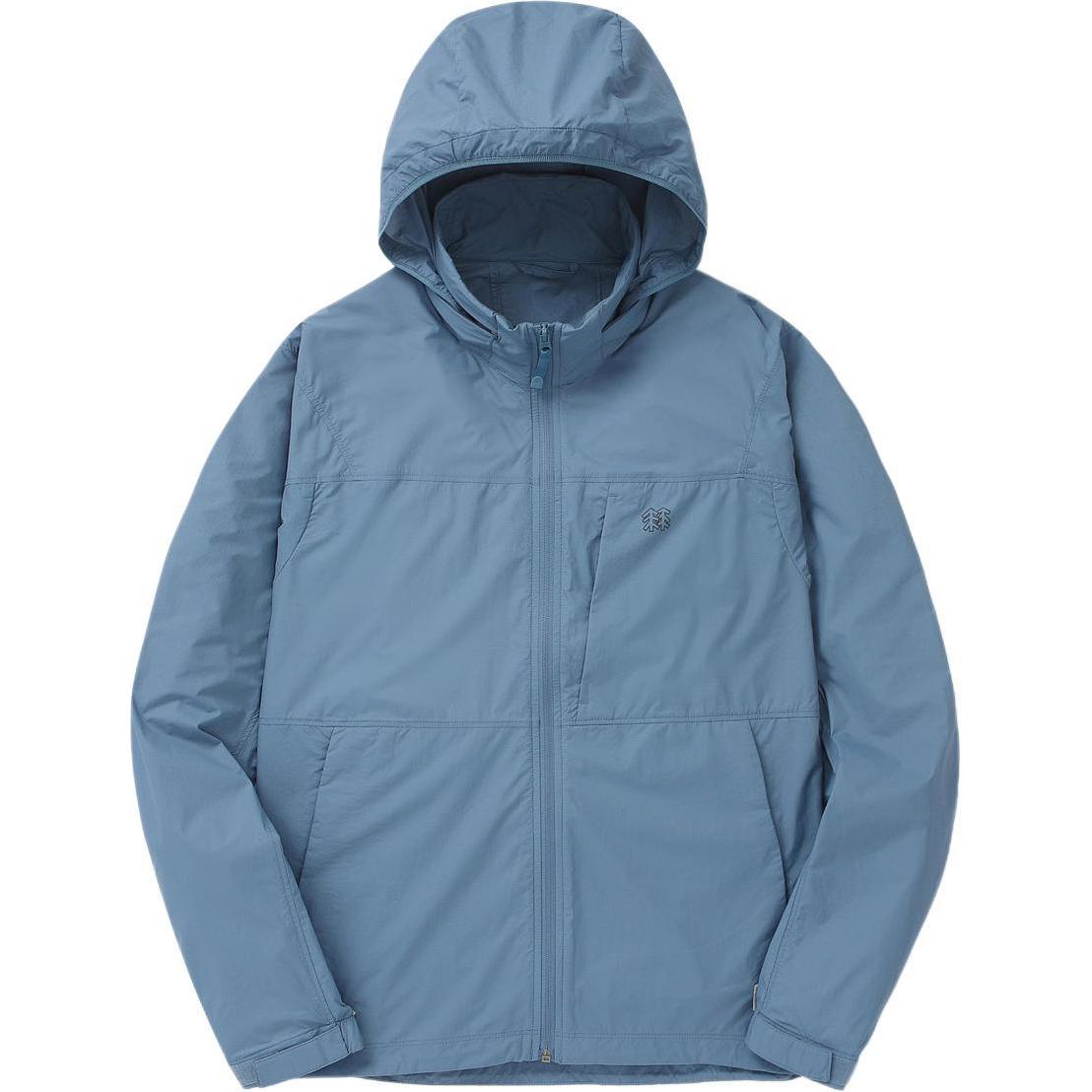 Shop KOLON SPORT 灰色可拆式帽長袖休閒外套 V2JJX24201KGY