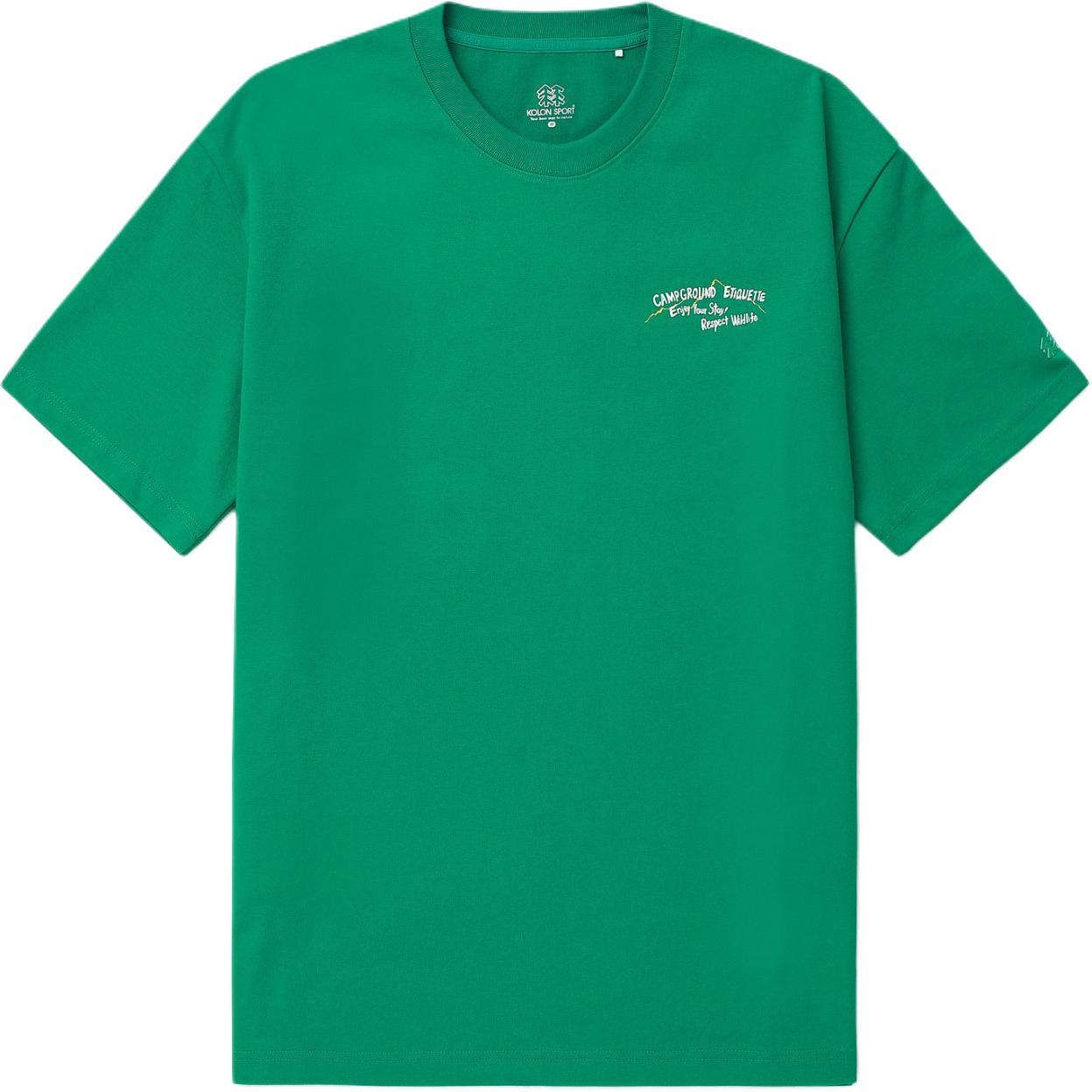 KOLON SPORT Green Oversized Lettering Tee Unisex Crewneck T-Shirt TLTCM24607GRE
