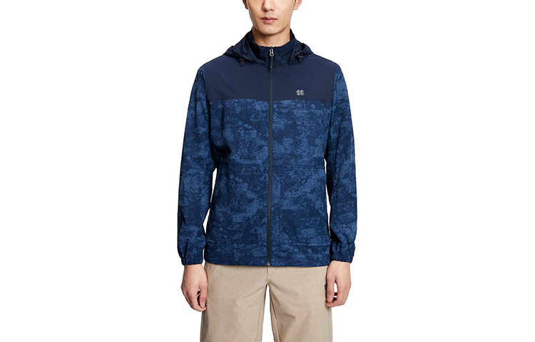 KOLON SPORT Patchwork Hooded Long-Sleeve Jacket LHJK1MTK53