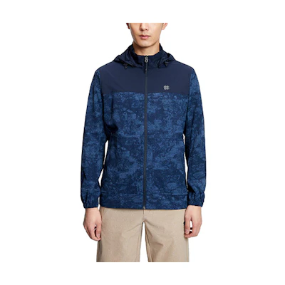 KOLON SPORT Patchwork Hooded Long-Sleeve Jacket LHJK1MTK53