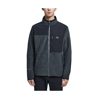 Kolon Sport Retro Fleece Jacket with Zipper and Patchwork - Light Gray JWJFW22211