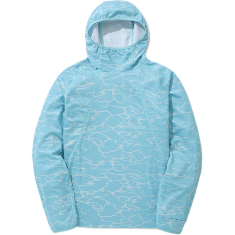 KOLON SPORT SHADE Expert Light Blue Hooded Raglan Print Sweatshirt Mens 8GTBX24107OTX