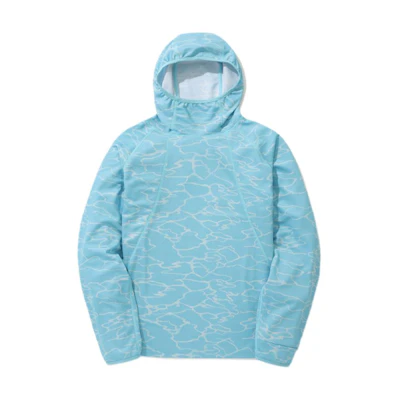 KOLON SPORT SHADE Expert Light Blue Hooded Raglan Print Sweatshirt Mens 8GTBX24107OTX