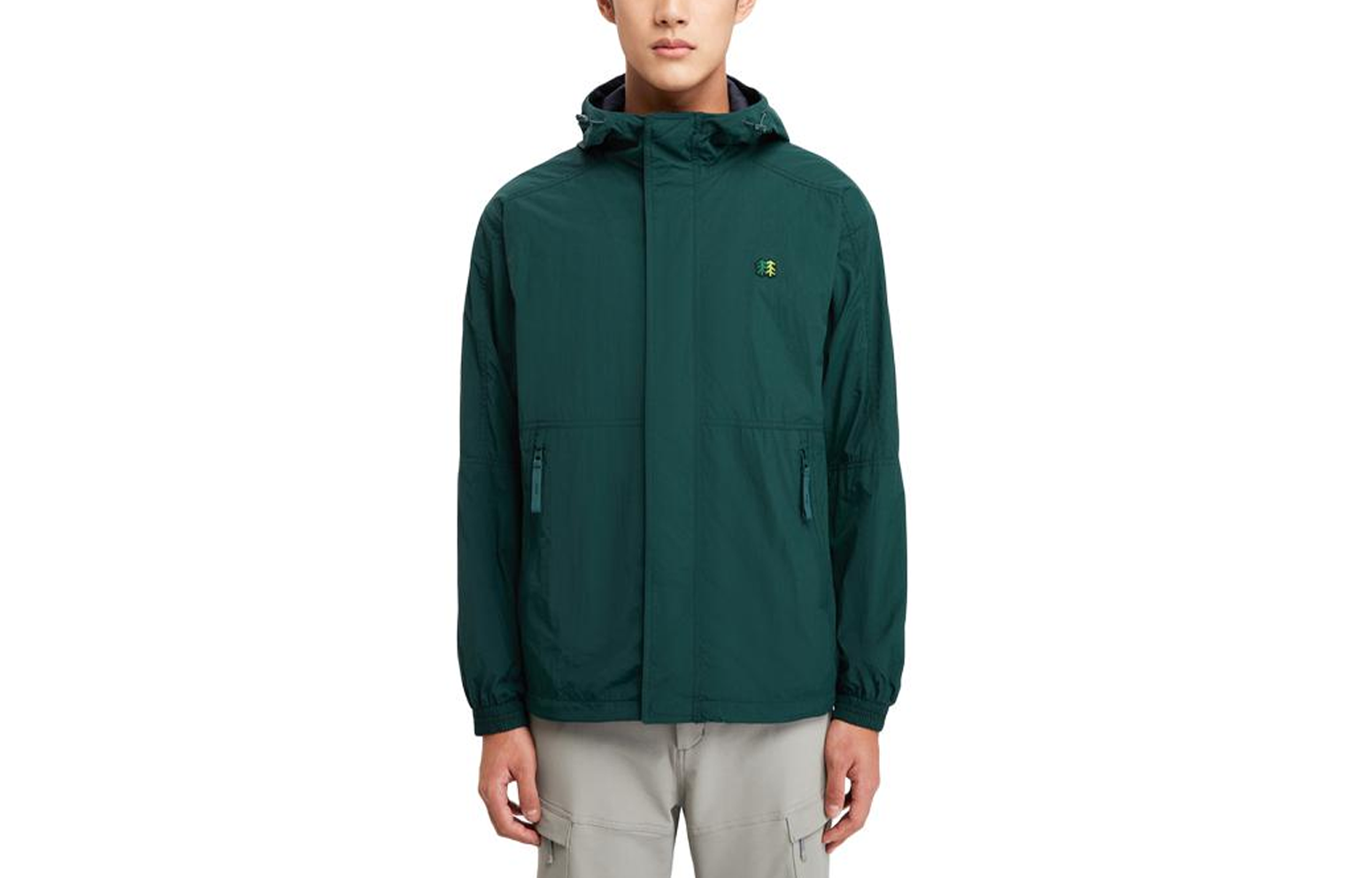 Kolon Sport Solid Color Hooded Camping Jacket LHJK3WTK71