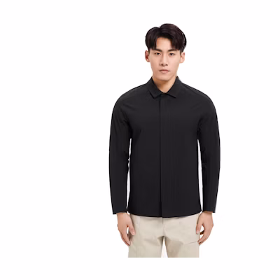 Kolon Sport Solid Color Logo Patch Polo-Collar Casual Jacket LHJK3MT663