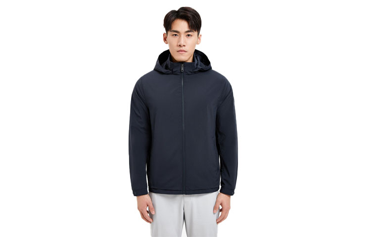 KOLON SPORT Solid Color Zip-Up Hooded Jacket Long Sleeve LHJK3MT541