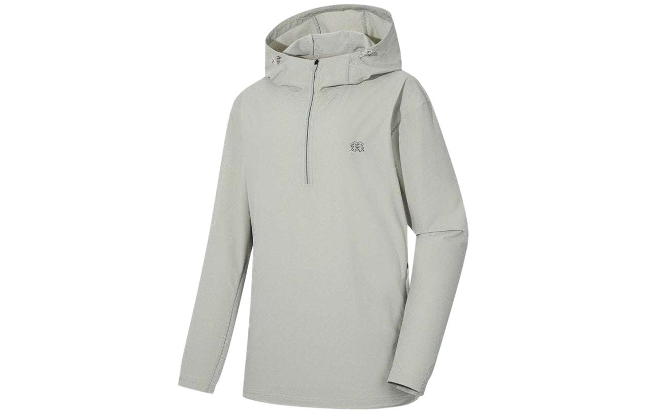 KOLON SPORT Solid Gray Hooded Pullover Jacket JWTBA22171