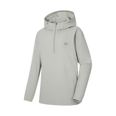 KOLON SPORT Solid Gray Hooded Pullover Jacket JWTBA22171