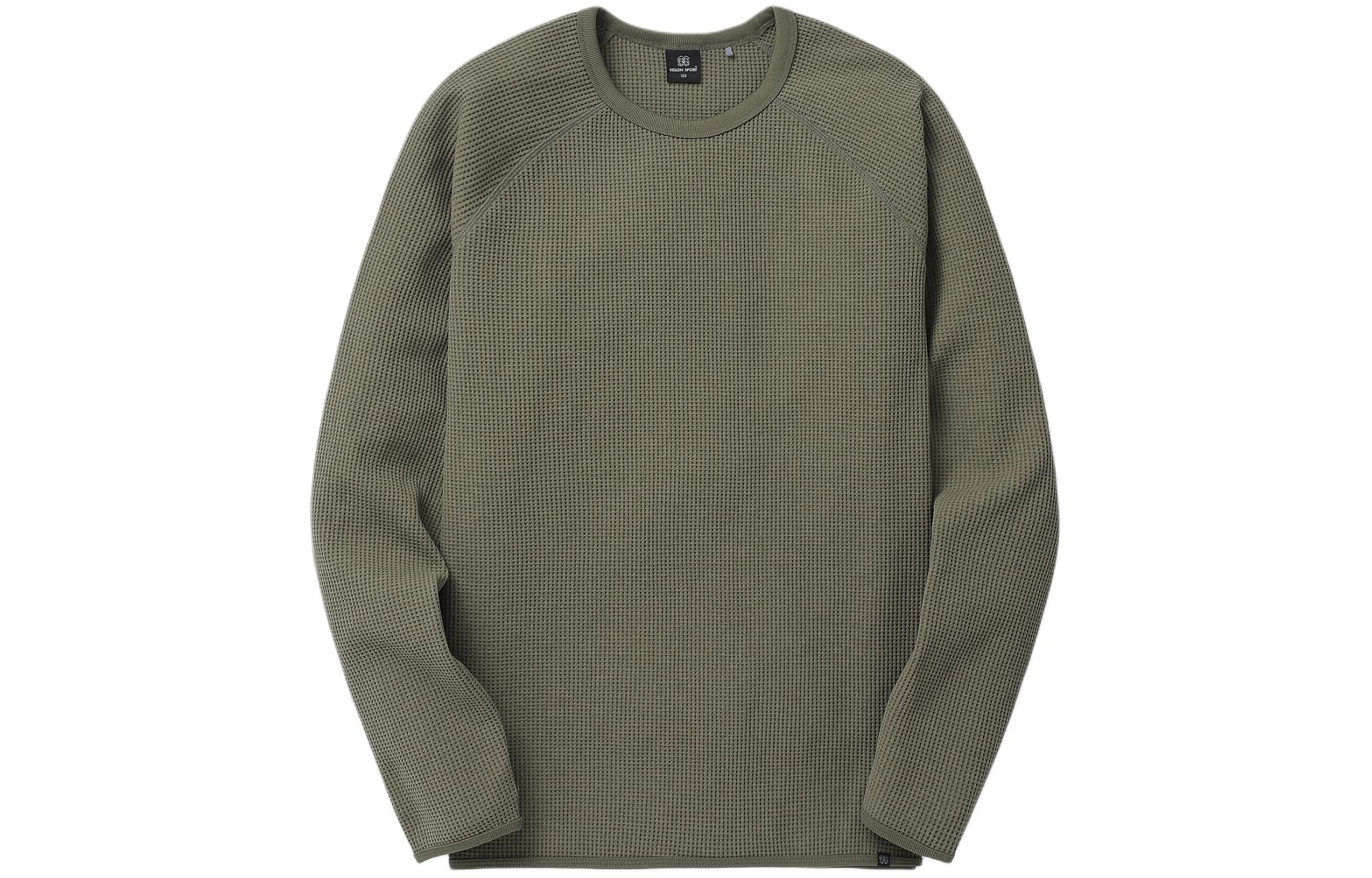 KOLON SPORT SS24 Loose Fit Crewneck Pullover Sweatshirt Green TLTBS24431-KHA