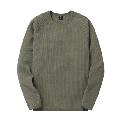 KOLON SPORT SS24 Loose Fit Crewneck Pullover Sweatshirt Green TLTBS24431-KHA