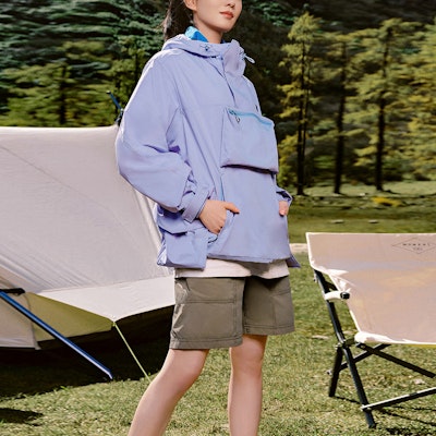 KOLON SPORT TRIWIND Logo Cetakan Jaket Hoodie Outdoor Unisex. LUJK4MT722 1