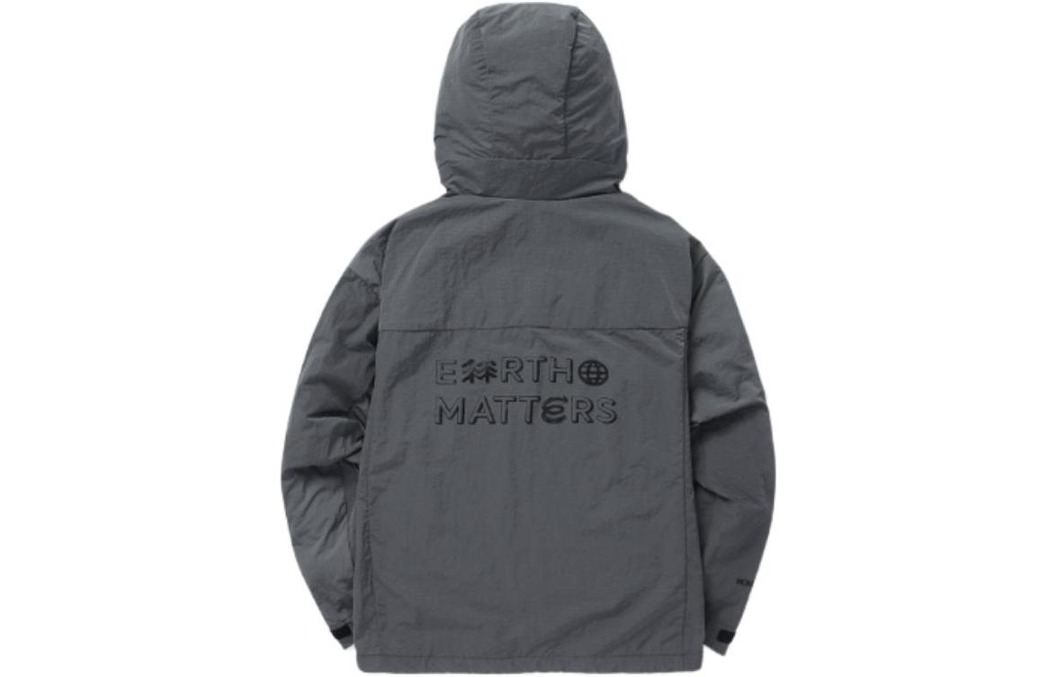 Lookbook KOLON SPORT ユニセックス フード付きルーズフィットジップアップジャケット ダークグレー JWJJX24291-DGY