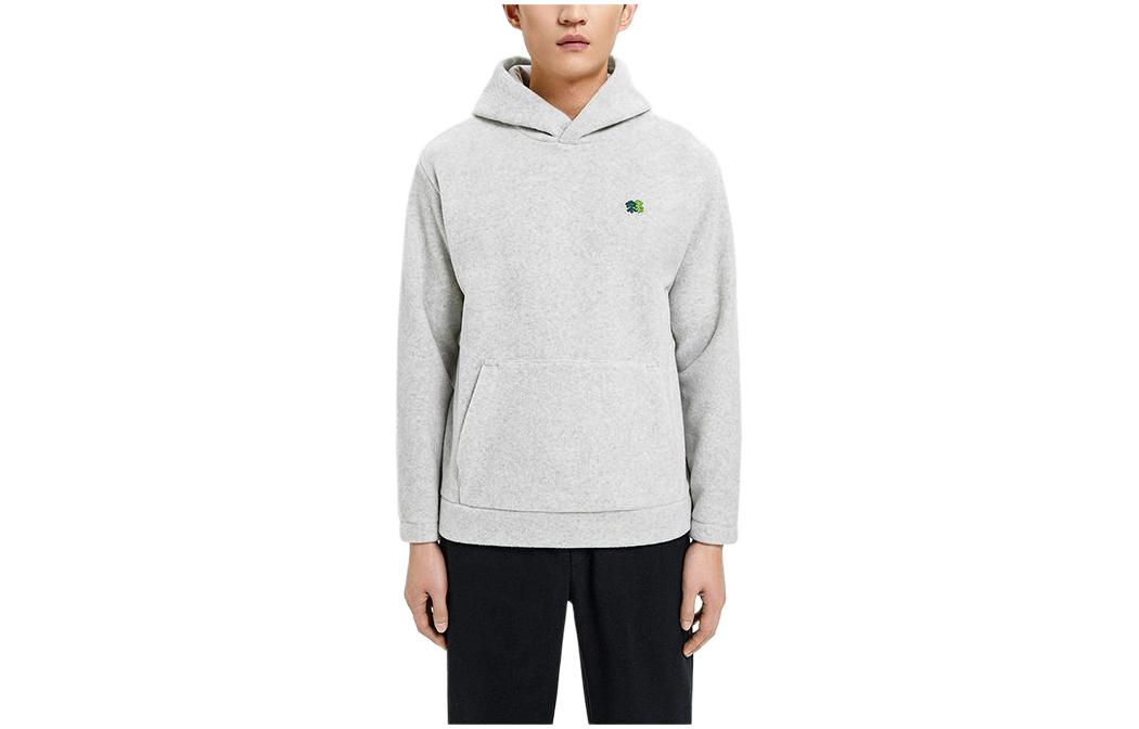 KOLON SPORT Unisex Solid Color Fleece Hoodie Long Sleeve Casual Sweatshirt LUMT2WTK67