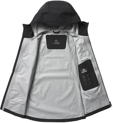 KOLON SPORT Jaket Hoodie Zip Kedap Air Uniseks Oversaiz - Hitam TLJGX24491BLK Shop KOLON SPORT Jaket Hoodie Zip Kedap Air Uniseks Oversaiz - Hitam TLJGX24491BLK