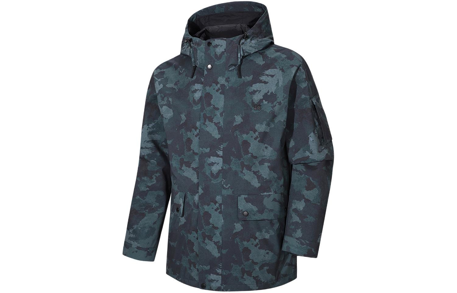 KOLON SPORT Urban Outdoor Camo Zip Hoodie Jacket Green Casual Wear TLJJS22435