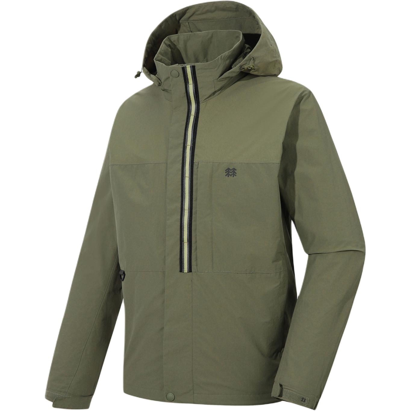 KOLON SPORT Waterproof Mountain Jacket with Hidden Hood Unisex - Green 21JJX23916
