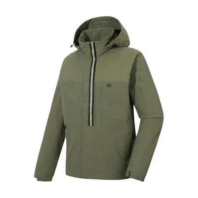 KOLON SPORT Waterproof Mountain Jacket with Hidden Hood Unisex - Green 21JJX23916