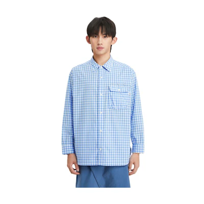 KOLON SPORT CMFY Plaid Loose-Fit Unisex Long Sleeve Casual Shirt LUSH4MT937