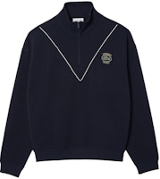 Lacoste Badge Mock Neck Pullover Sweatshirt Deep Abyss Blue. SH7386-HDE Lacoste Badge Mock Neck Pullover Sweatshirt Deep Abyss Blue. SH7386-HDE