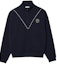 Buy Lacoste Badge Mock Neck Pullover Sweatshirt Deep Abyss Blue. SH7386-HDE