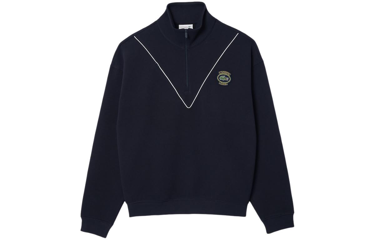 Order Lacoste  Badge Mock Neck Pullover Sweatshirt Deep Abyss Blue. SH7386-HDE