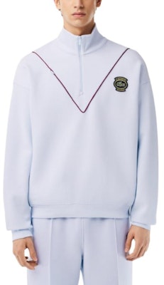 LACOSTE Badge Stand Collar Pullover Sweatshirt - Phoenix Blue. SH7386-J2G Lookbook LACOSTE Badge Stand Collar Pullover Sweatshirt - Phoenix Blue. SH7386-J2G