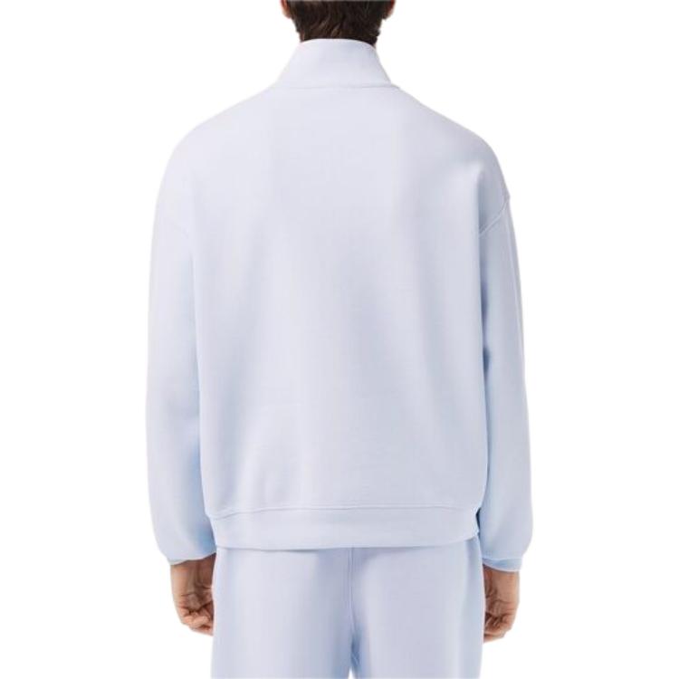 Shop LACOSTE  Badge Stand Collar Pullover Sweatshirt - Phoenix Blue. SH7386-J2G