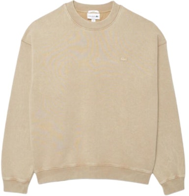 LACOSTE Beige Oversized Crewneck Pullover Sweatshirt Long Sleeve SH2837-02S Order LACOSTE Beige Oversized Crewneck Pullover Sweatshirt Long Sleeve SH2837-02S