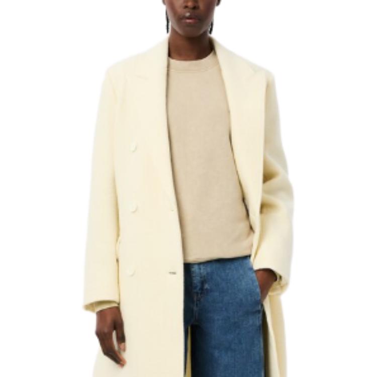 Lookbook LACOSTE  Beige Oversized Crewneck Pullover Sweatshirt Long Sleeve SH2837-02S