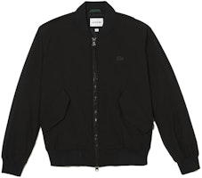 LACOSTE Black Bomber Jacket - Solid Color with Stand Collar. BH0549-031 LACOSTE Black Bomber Jacket - Solid Color with Stand Collar. BH0549-031