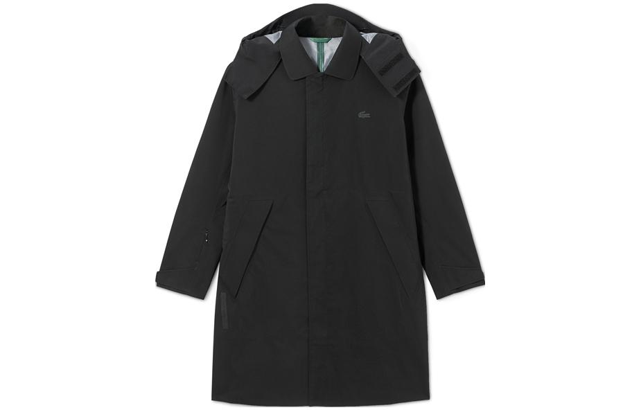 LACOSTE  Black Casual Mid-Length Hooded Jacket BH2578